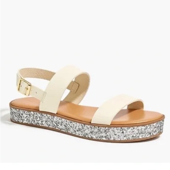J. Crew White Vintage Champagne Platform Strap Sandals - Picture 1 of 6